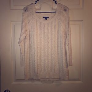 American Eagle Knitted Off-white Sweater SIZE: L